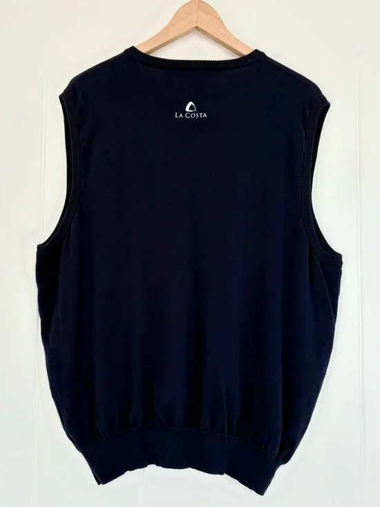 Polo Golf Ralph Lauren Sweater Vest Mens XL Blue Knit 100% Cotton V Neck Preppy - Picture 9 of 12
